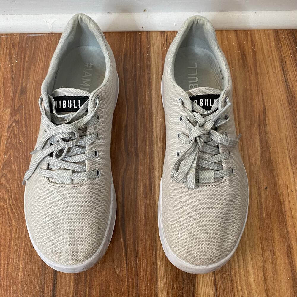 NOBULL Gray Canvas Lace Up Trainers Women’s Size 10 - Picture 3 of 10